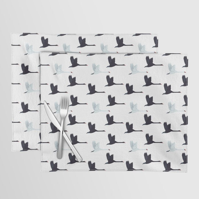 Flying Elegant Swan Pattern Placemat Gallery Image 1