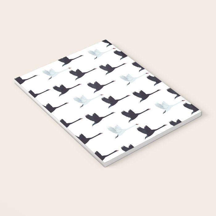 Flying Elegant Swan Pattern Notebook Gallery Image 3