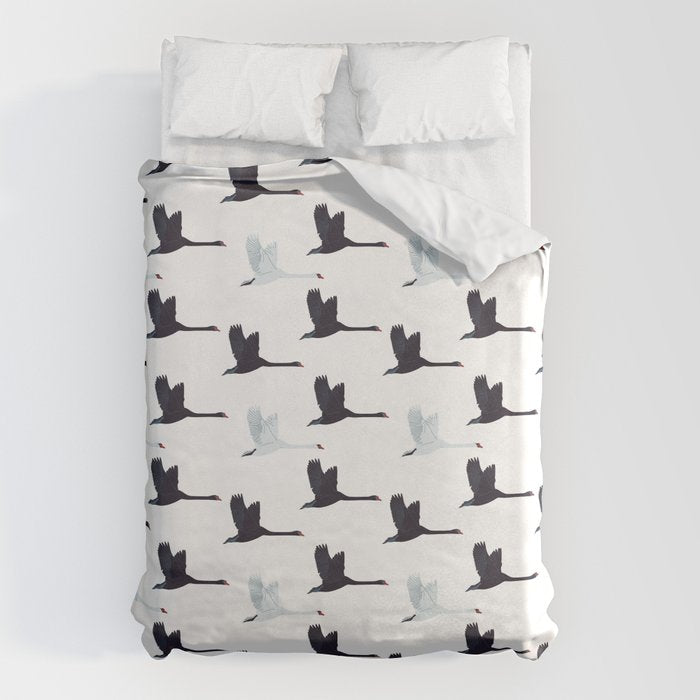 Flying Elegant Swan Pattern Duvet Cover Gallery Image 1