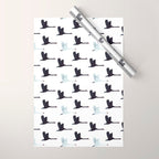 Flying Elegant Swan Pattern Wrapping Paper Gallery Image 1