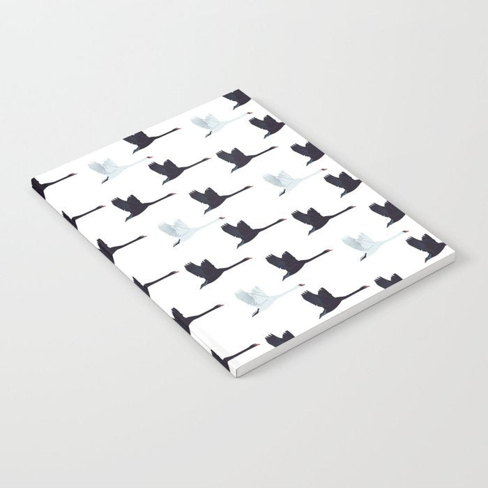 Flying Elegant Swan Pattern Notebook Gallery Image 2