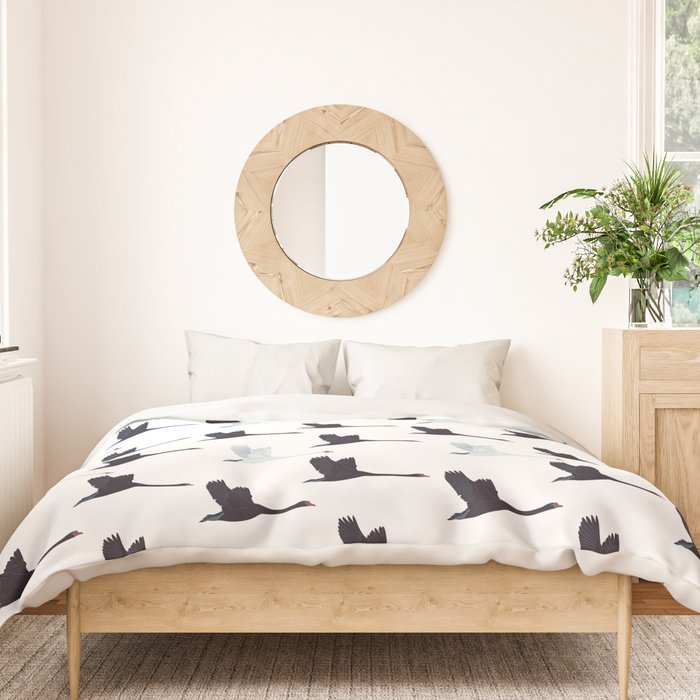 Flying Elegant Swan Pattern Duvet Cover Gallery Image 3