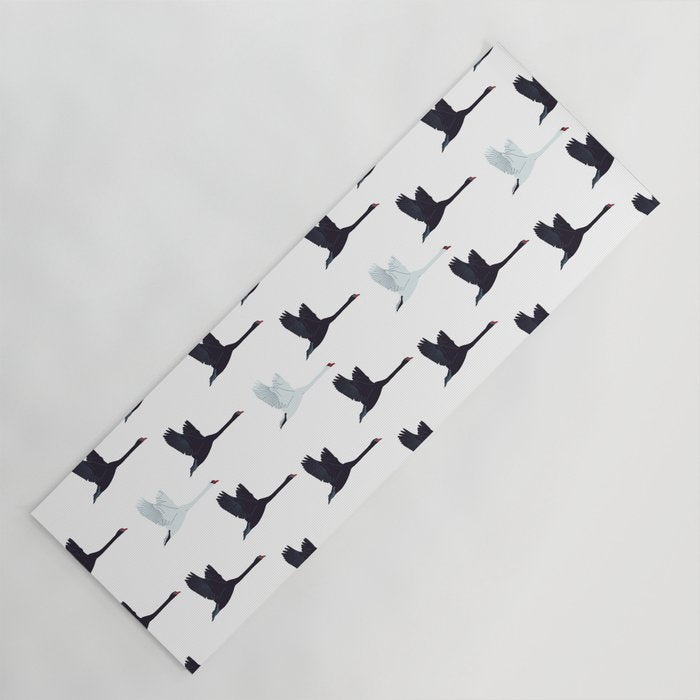 Flying Elegant Swan Pattern Yoga Mat Gallery Image 1