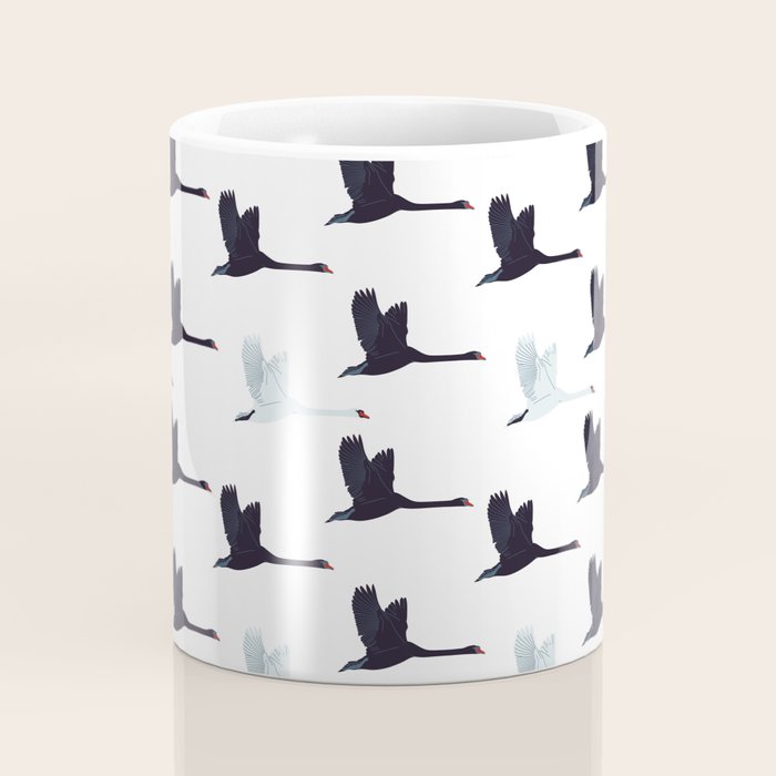 Flying Elegant Swan Pattern Coffee Mug Gallery Image 4