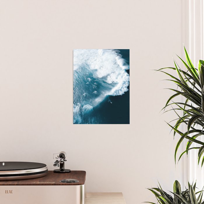 Surfers in Motion - Aerial Ocean Wave Photography Poster Gallery Image 2