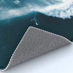 Surfers in Motion - Aerial Ocean Wave Photography Rug Gallery Image 4