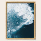 Surfers in Motion - Aerial Ocean Wave Photography Serving Tray Gallery Image 1
