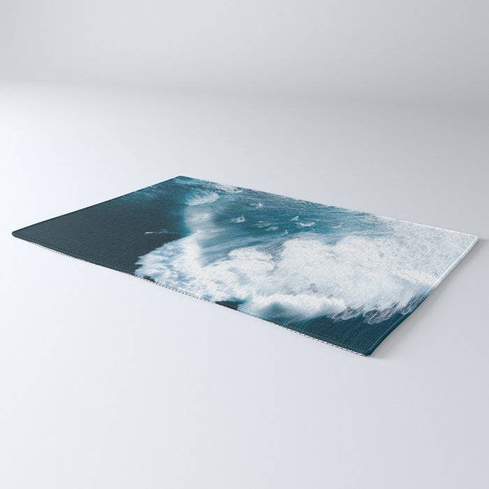 Surfers in Motion - Aerial Ocean Wave Photography Rug Gallery Image 3
