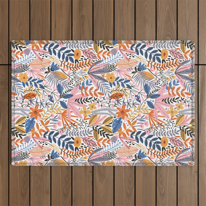 Colorful Jungle Garden Outdoor Rug Gallery Image 1