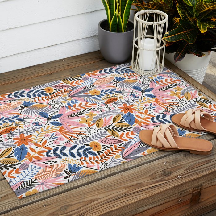Colorful Jungle Garden Outdoor Rug Gallery Image 2