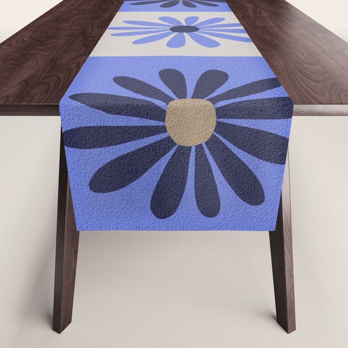 Checkered Daisies - Periwinkle Table Runner Gallery Image 1