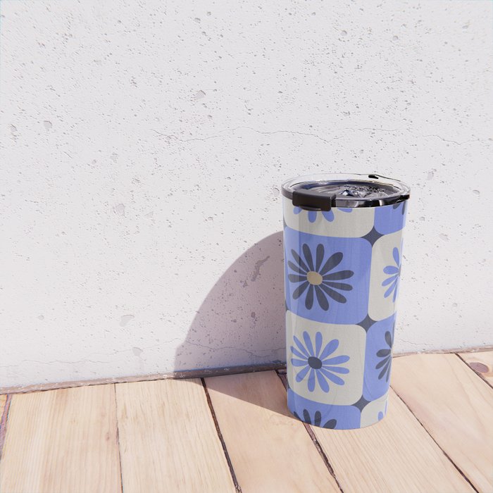 Checkered Daisies - Periwinkle Travel Mug Gallery Image 4