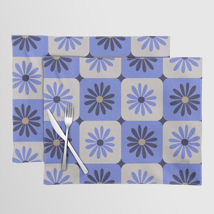 Checkered Daisies - Periwinkle Placemat Gallery Image 1
