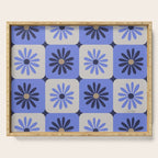 Checkered Daisies - Periwinkle Serving Tray Gallery Image 1