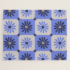 Checkered Daisies - Periwinkle Jigsaw Puzzle Gallery Image 1