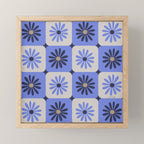 Checkered Daisies - Periwinkle Mini Art Print Gallery Image 1