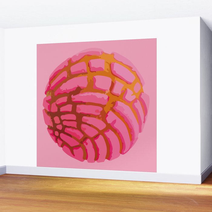 Pink concha bread mexican concha pan dulce mexican food lover Wall Mural Gallery Image 2