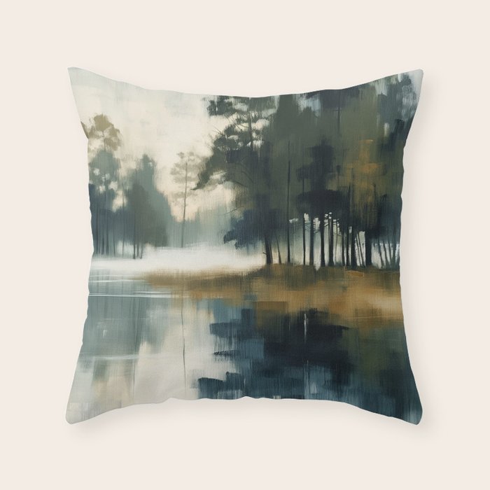 Country Lake II Throw Pillow Gallery Image 1