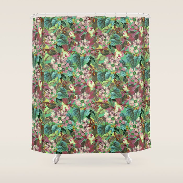 Multicolor Modern Floral Garden Shower Curtain Gallery Image 1
