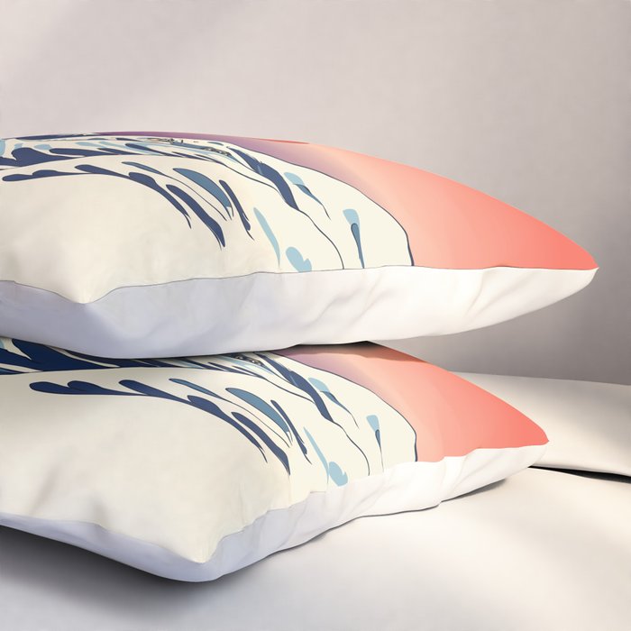 The Great Wave of Pug Pillow Sham Gallery Image 3