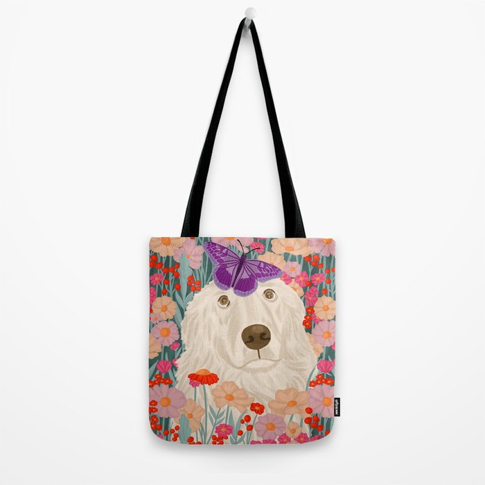 Butterfly Blossoms and a Furry Friend Tote Bag Gallery Image 2