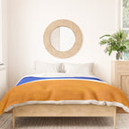 Phthalo Blue Yellow Ochre Mid Century Modern Abstract Minimalist Rothko Color Field Squares Duvet Cover Gallery Image 3