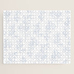 Botanical Cottage Floral Pattern in Soft Light Blue and White Jigsaw Puzzle Gallery Image 1