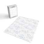 Botanical Cottage Floral Pattern in Soft Light Blue and White Jigsaw Puzzle Gallery Image 2