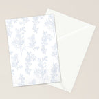 Botanical Cottage Floral Pattern in Soft Light Blue and White Stationery Card Gallery Image 2