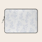 Botanical Cottage Floral Pattern in Soft Light Blue and White Laptop Sleeve Gallery Image 1