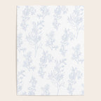 Botanical Cottage Floral Pattern in Soft Light Blue and White Poster Gallery Image 4