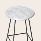 Botanical Cottage Floral Pattern in Soft Light Blue and White Stool Gallery Image 2