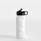 Botanical Cottage Floral Pattern in Soft Light Blue and White Water Bottle Gallery Image 1