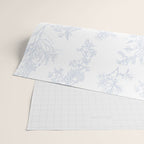 Botanical Cottage Floral Pattern in Soft Light Blue and White Wrapping Paper Gallery Image 2