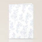 Botanical Cottage Floral Pattern in Soft Light Blue and White Stationery Card Gallery Image 2