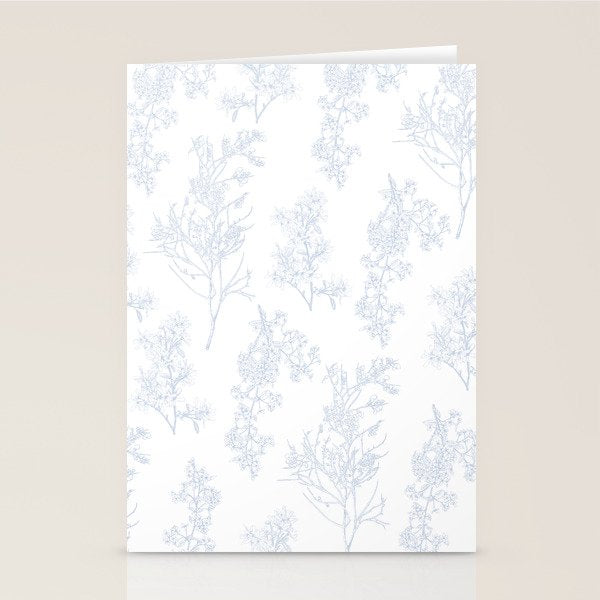 Botanical Cottage Floral Pattern in Soft Light Blue and White Stationery Card Gallery Image 2