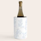 Botanical Cottage Floral Pattern in Soft Light Blue and White Wine Chiller Gallery Image 1