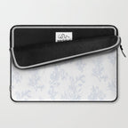 Botanical Cottage Floral Pattern in Soft Light Blue and White Laptop Sleeve Gallery Image 2