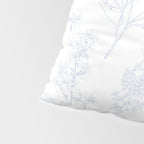 Botanical Cottage Floral Pattern in Soft Light Blue and White Pillow Sham Gallery Image 4