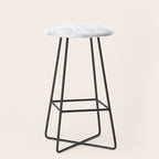 Botanical Cottage Floral Pattern in Soft Light Blue and White Stool Gallery Image 1