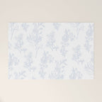 Botanical Cottage Floral Pattern in Soft Light Blue and White Welcome Mat Gallery Image 1