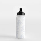 Botanical Cottage Floral Pattern in Soft Light Blue and White Water Bottle Gallery Image 2