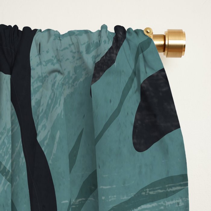 Abstract Art Tropical Leaves  Window Curtain Gallery Image 2