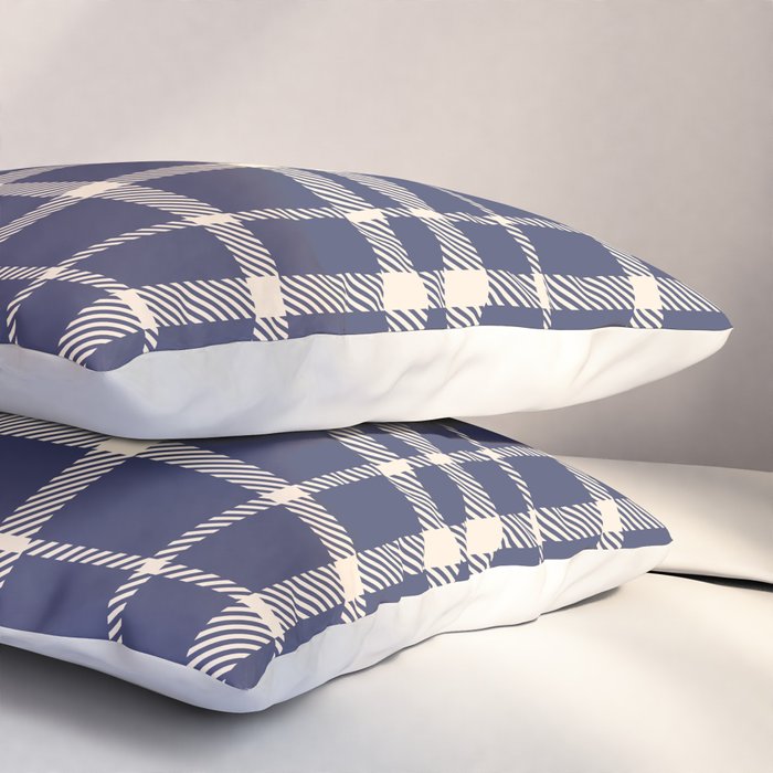 Denim Blue & White Festive Plaid Pillow Sham Gallery Image 3
