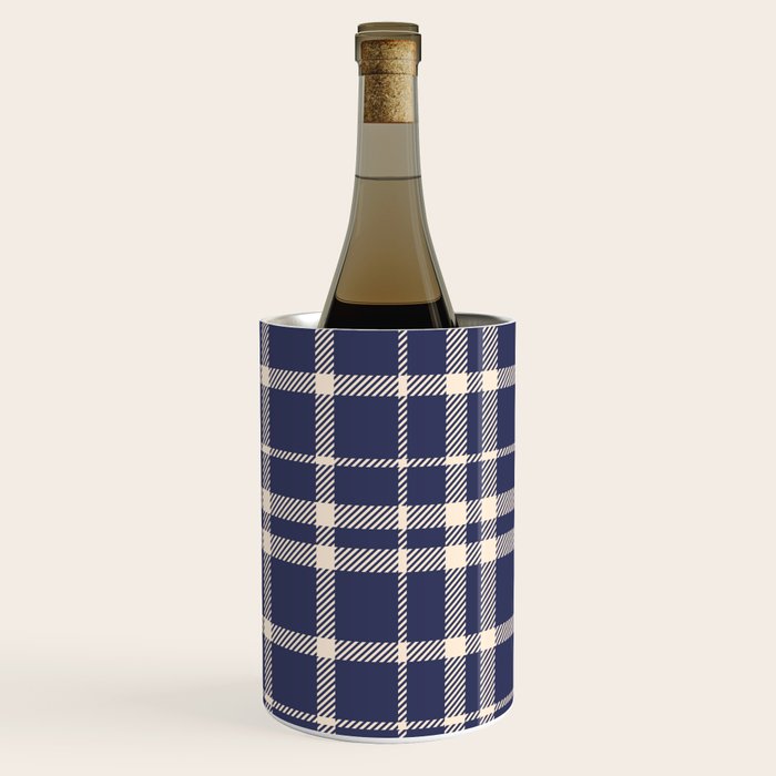 Denim Blue & White Festive Plaid Wine Chiller Gallery Image 3