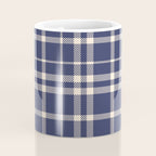 Denim Blue & White Festive Plaid Coffee Mug Gallery Image 4