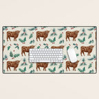 Farm house Christmas Burlap Desk Mat Gallery Image 1