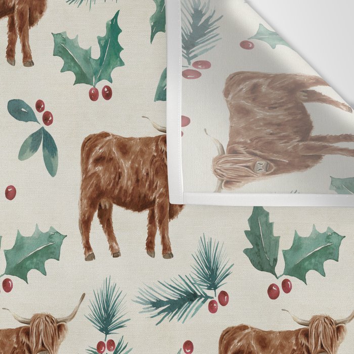 Farm house Christmas Burlap Wall Tapestry Gallery Image 3