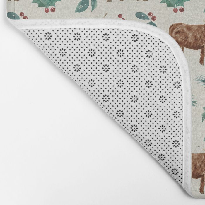 Farm house Christmas Burlap Bath Mat Gallery Image 2