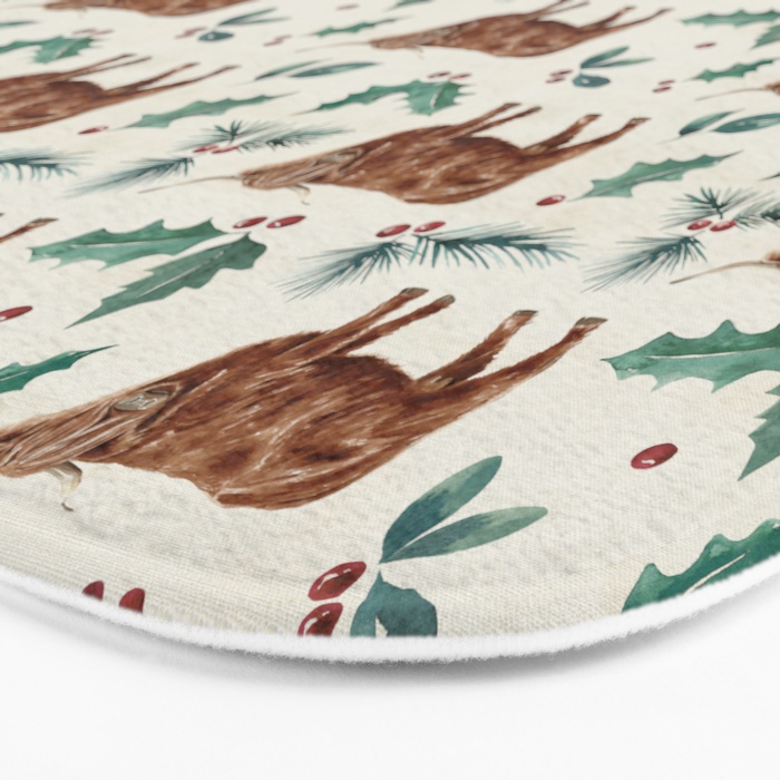 Farm house Christmas Burlap Bath Mat Gallery Image 3